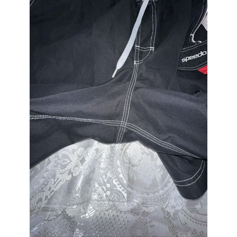 Speedo Swim Trunks Mens Board Shorts Mesh Brief Lined Black XL